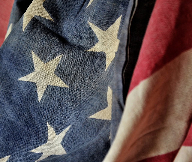 Close-up of an American flag.